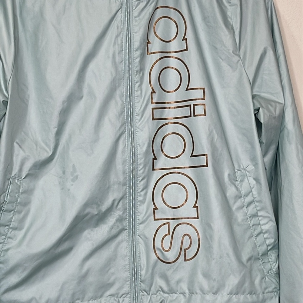 Adidas Hoodie Windbreaker Lightweight Jacket - Picture 2 of 5